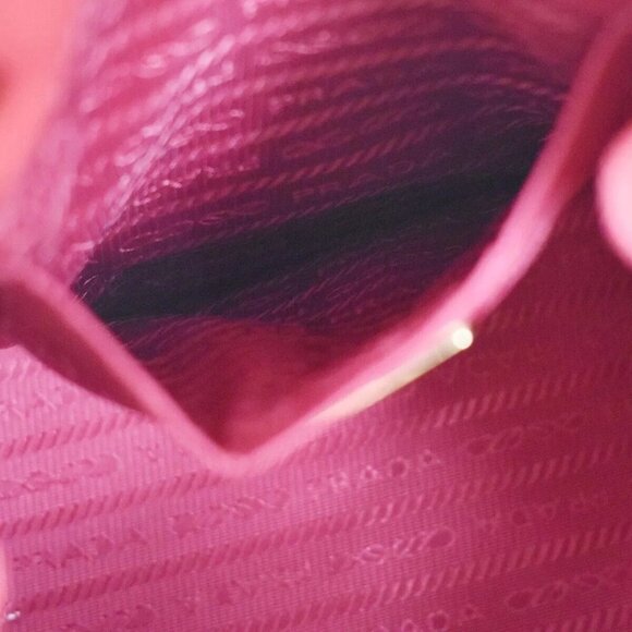 PRADA Logo Plage Wicker 2Way Shoulder Hand Bag Canvas Leather Red Gold 678RH125 - Picture 12 of 15